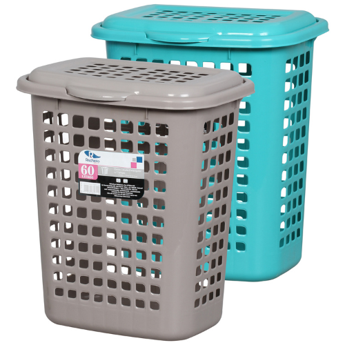 Cesto calado rectangular c/tapa 60L