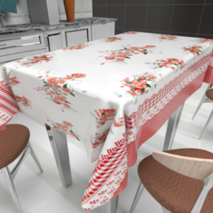 Tela plástica Floral Rojo - 1m