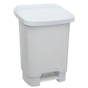 Papelera industrial c/pedal 75L Blanca