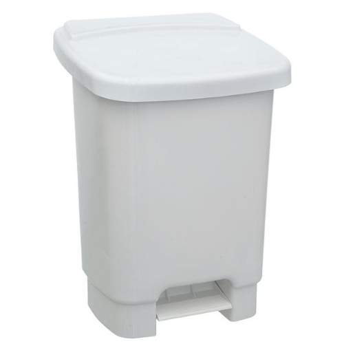 Papelera industrial c/pedal 75L Blanca