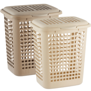 Cesto calado rectangular para ropa 60L, Beige claro/Capuchino