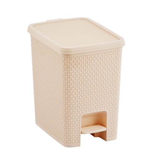 Papelera rectangular Rattan Naturalle con pedal 14L Arena